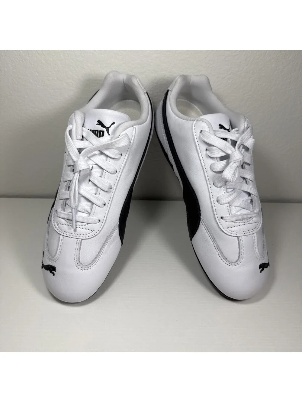 Puma Speedcat Leather White Black Sneakers Womens Size 7 New
